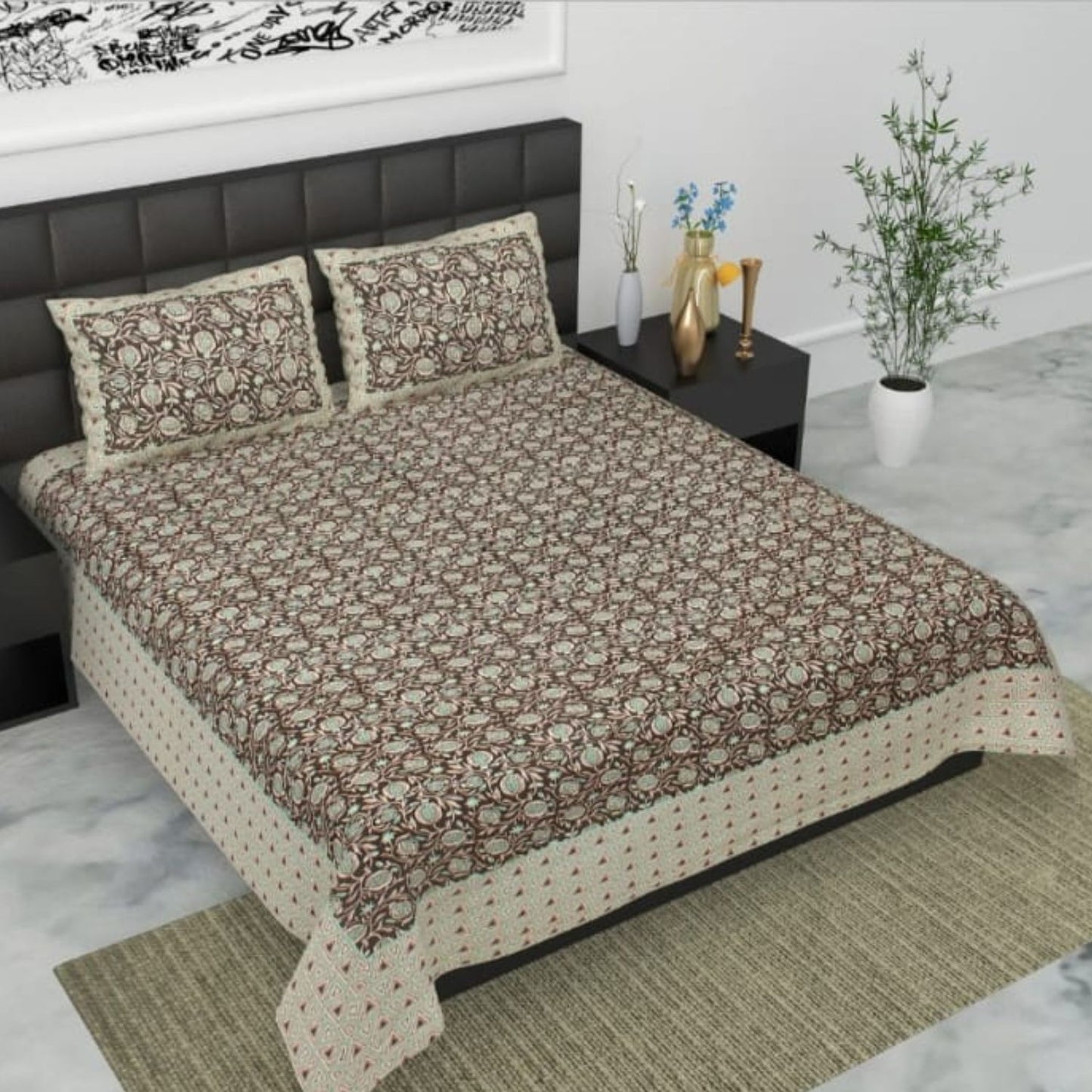 Pure Cotton Bedsheet with Pillow Covers
