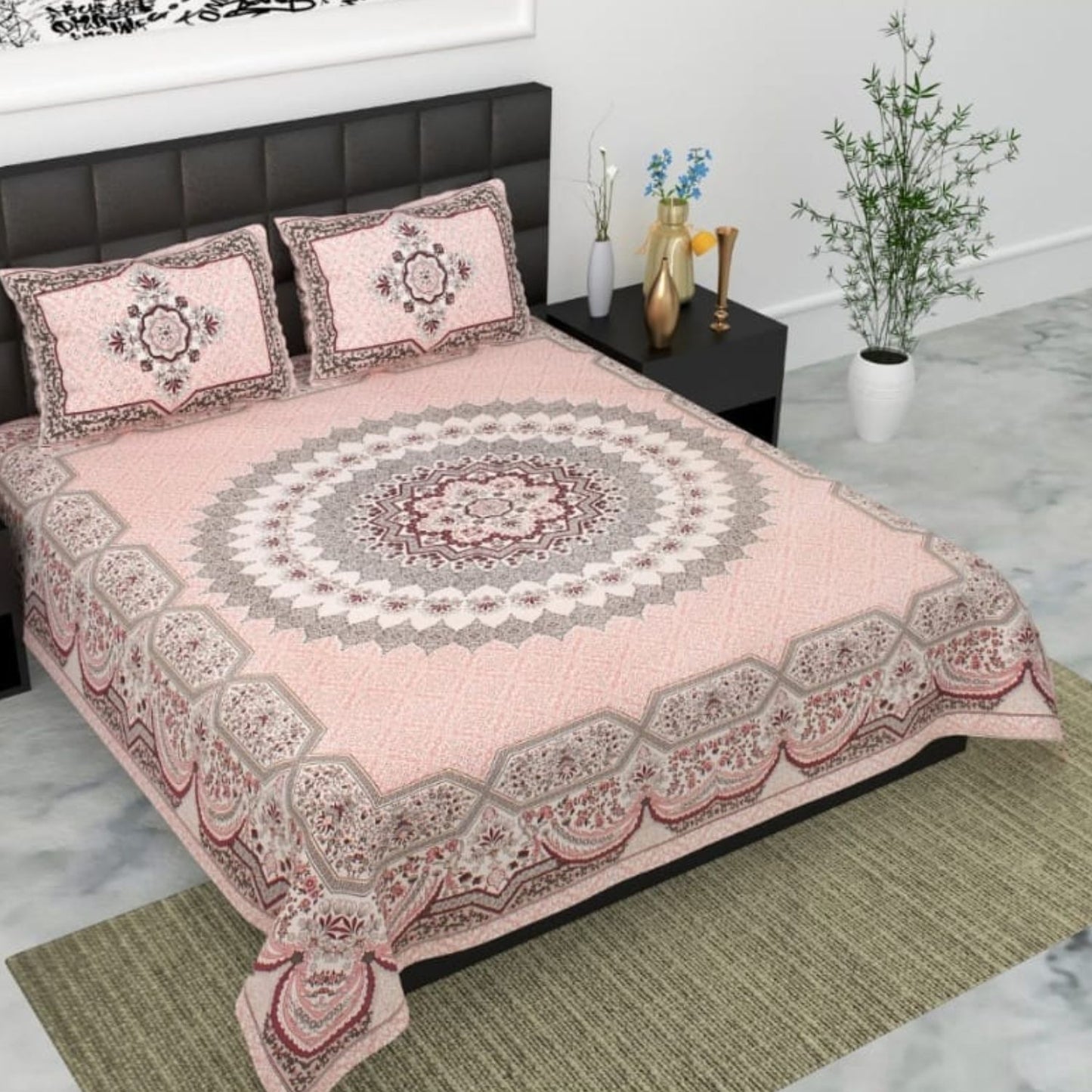 Pure Cotton Bedsheet with Pillow Covers