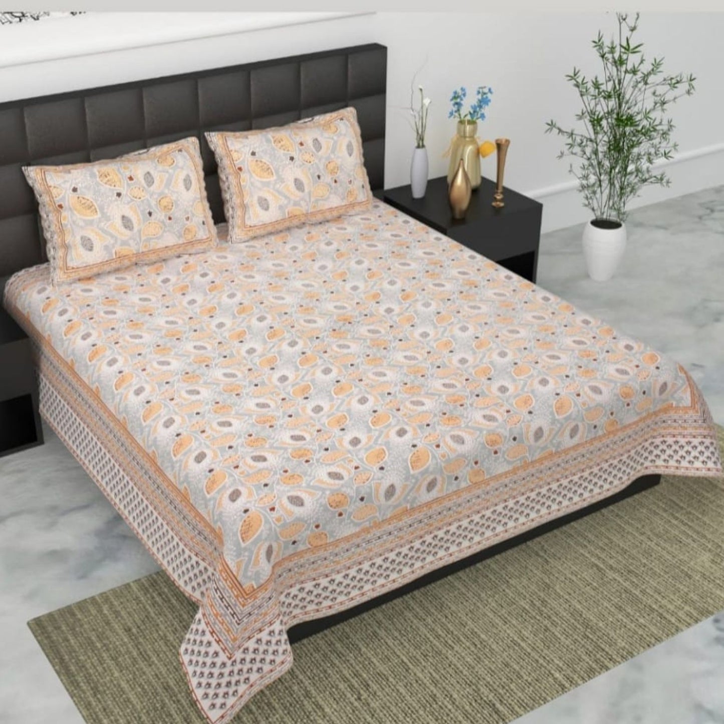 Pure Cotton Bedsheet with Pillow Covers