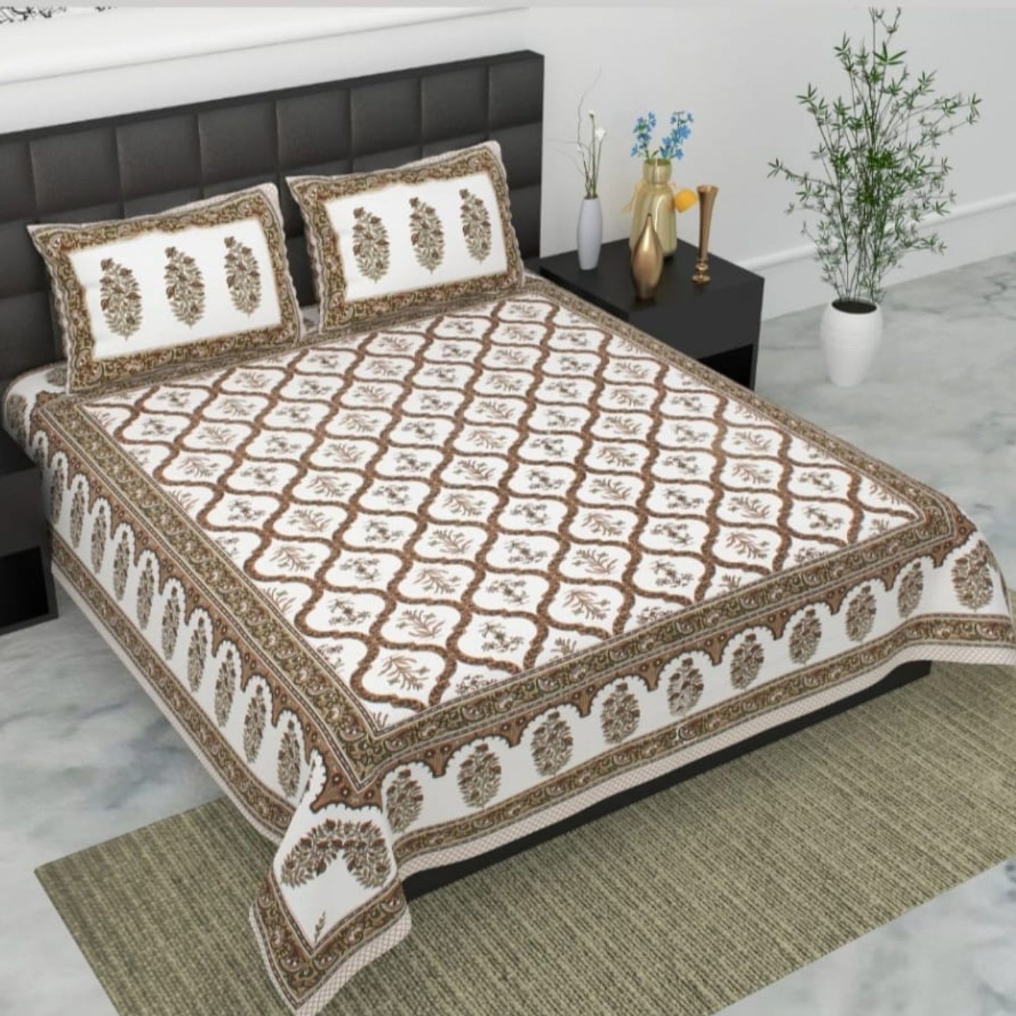 Pure Cotton Bedsheet with Pillow Covers