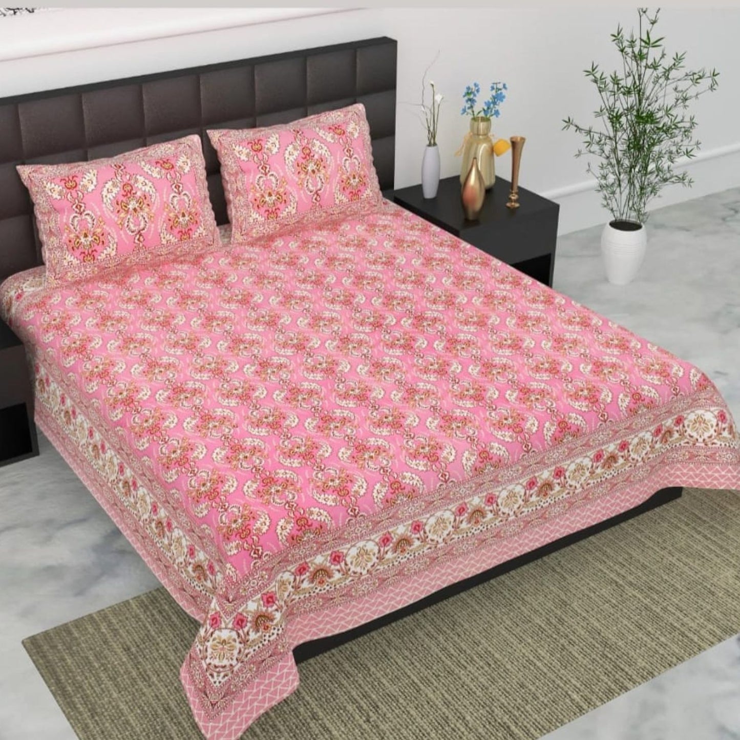 Pure Cotton Bedsheet with Pillow Covers
