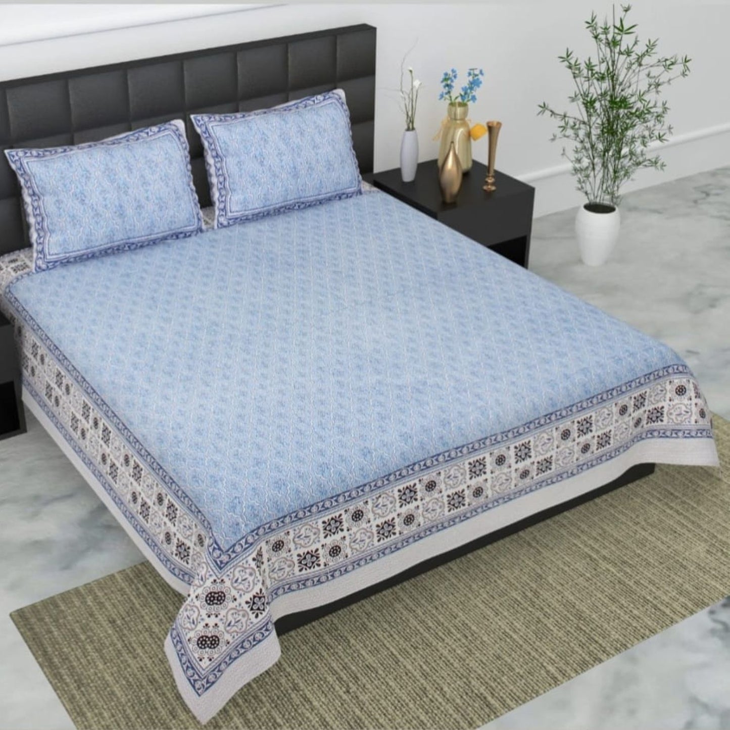 Pure Cotton Bedsheet with Pillow Covers