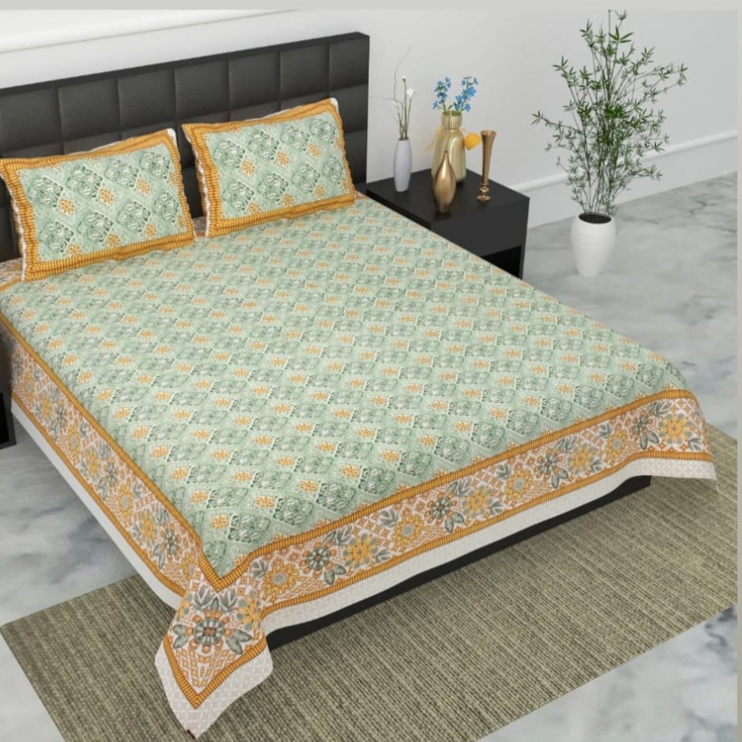 Pure Cotton Bedsheet with Pillow Covers
