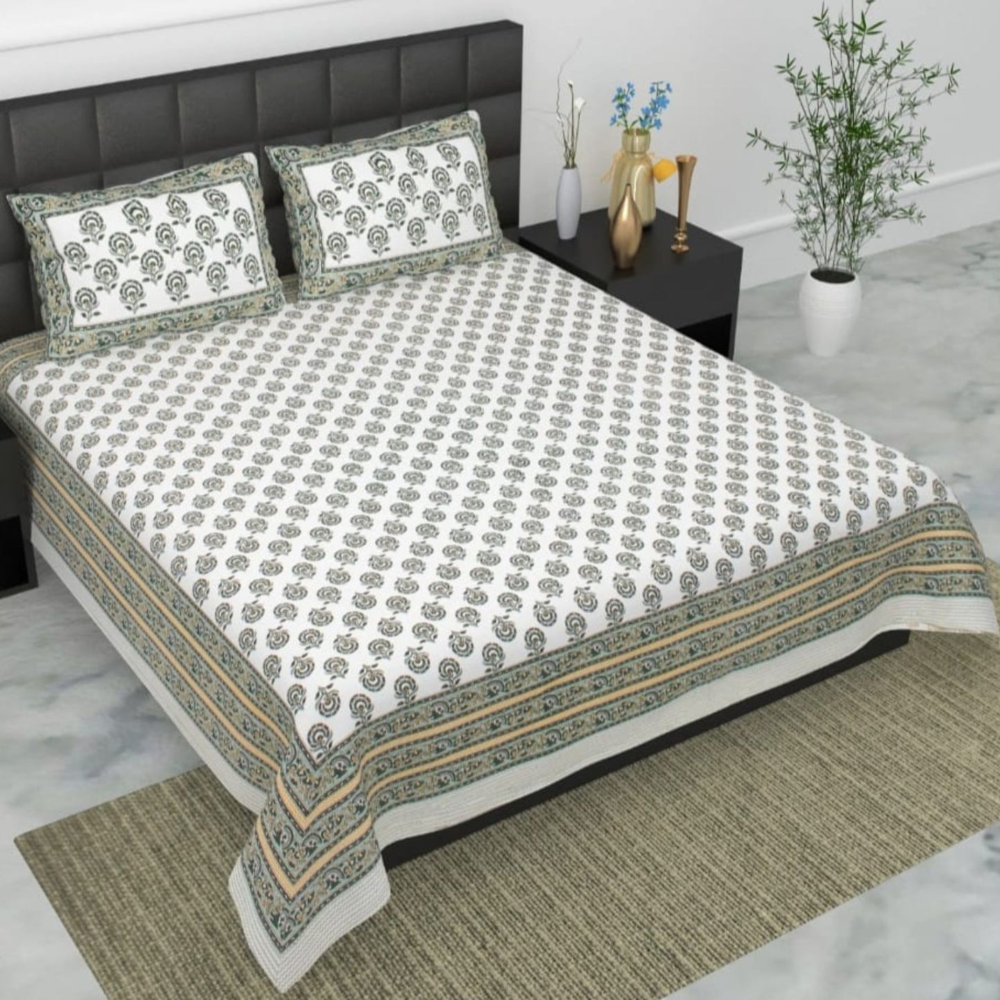 Pure Cotton Bedsheet with Pillow Covers