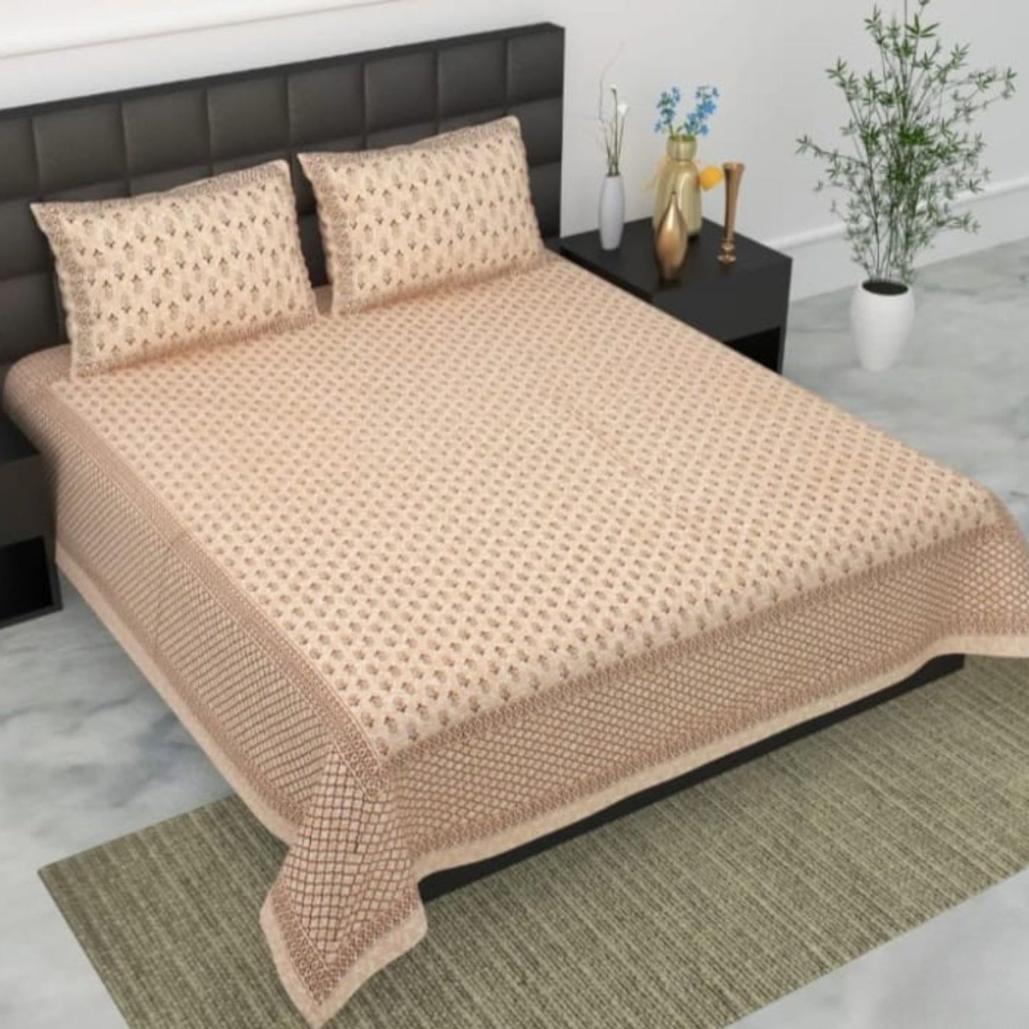 Pure Cotton Bedsheet with Pillow Covers