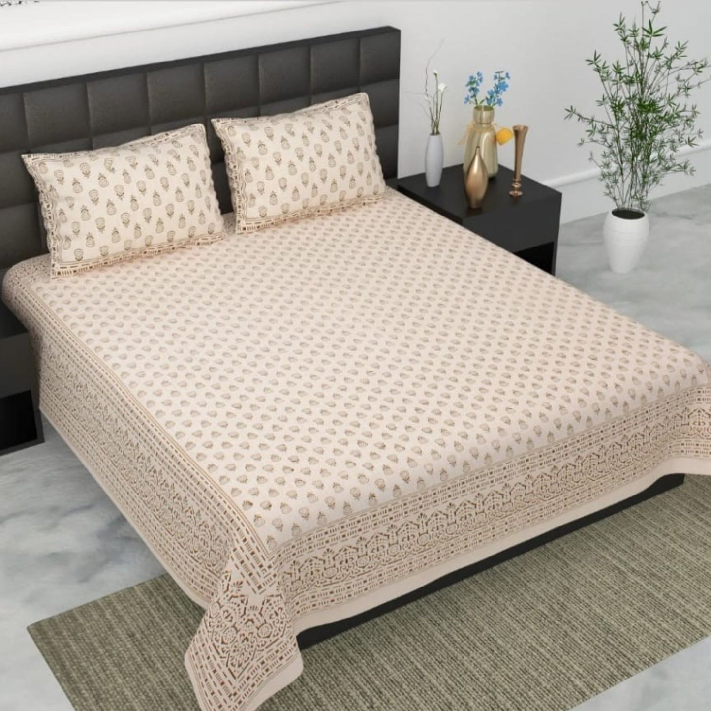 Pure Cotton Bedsheet with Pillow Covers