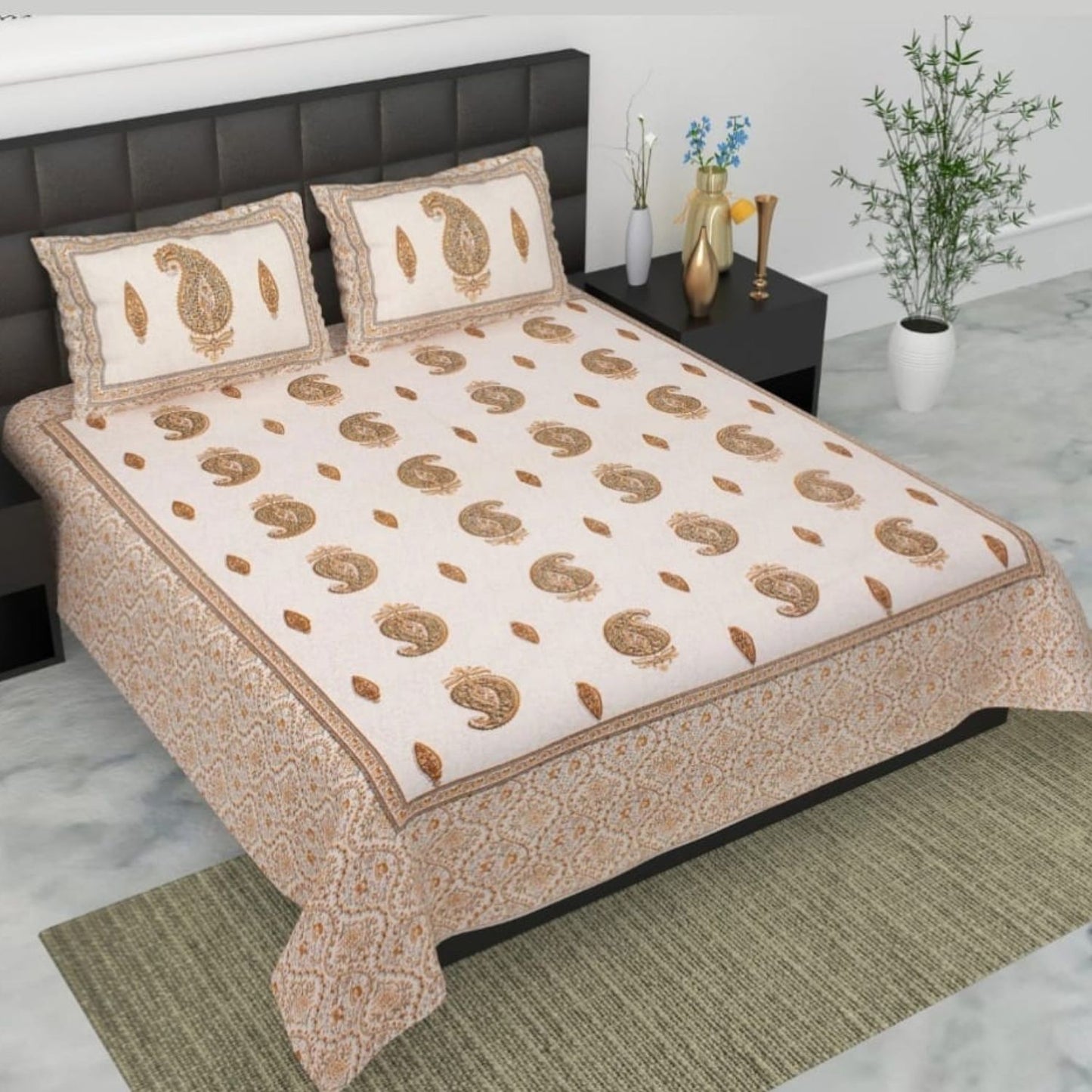 Pure Cotton Bedsheet with Pillow Covers