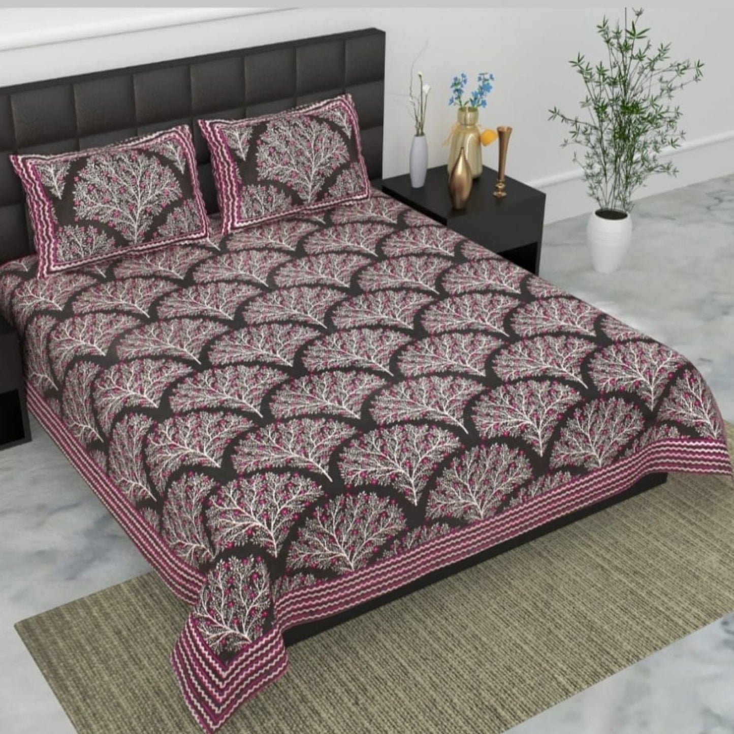 Pure Cotton Bedsheet with Pillow Covers