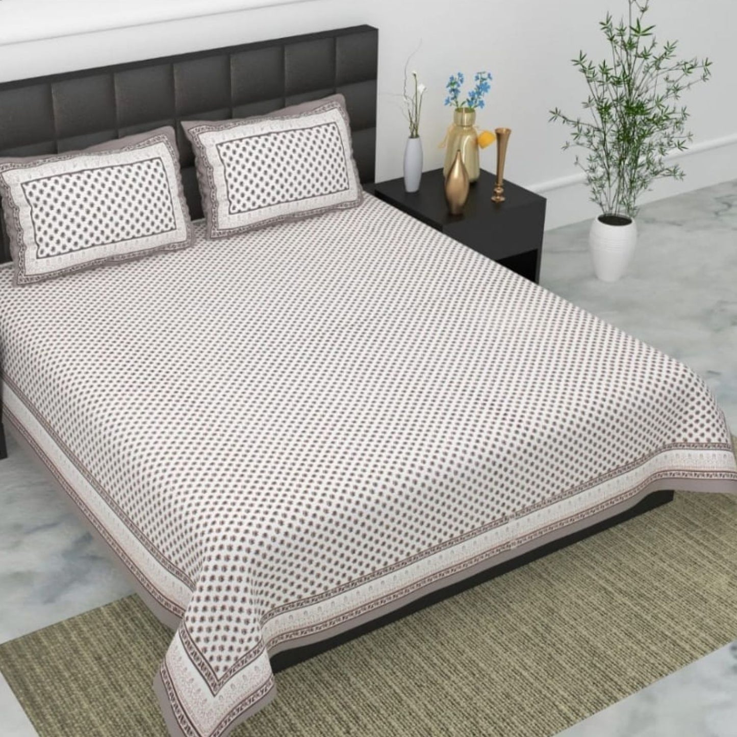 Pure Cotton Bedsheet with Pillow Covers