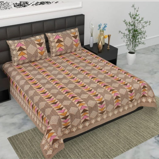 Pure Cotton Bedsheet with Pillow Covers (Multicolor)