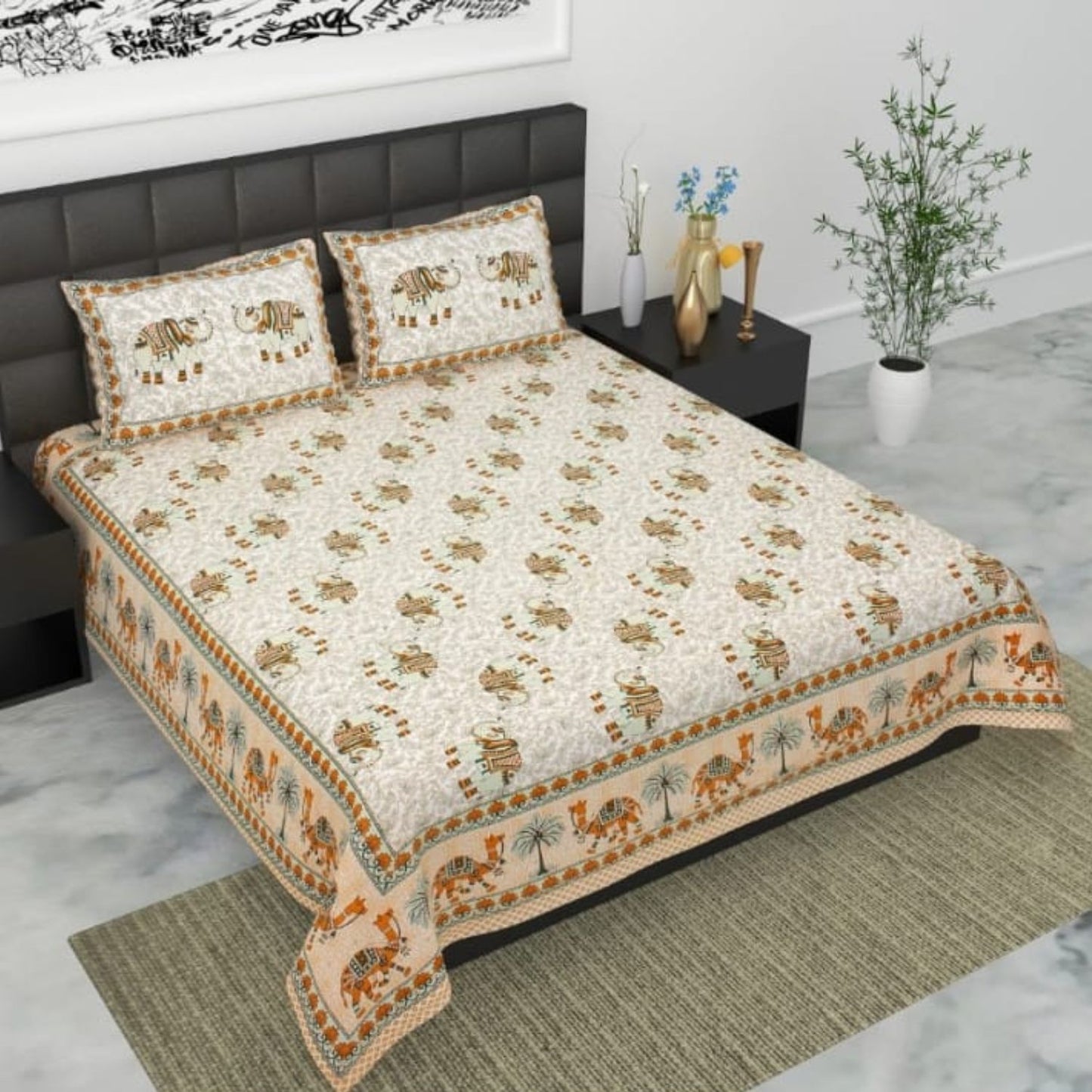 Pure Cotton Bedsheet with Pillow Covers