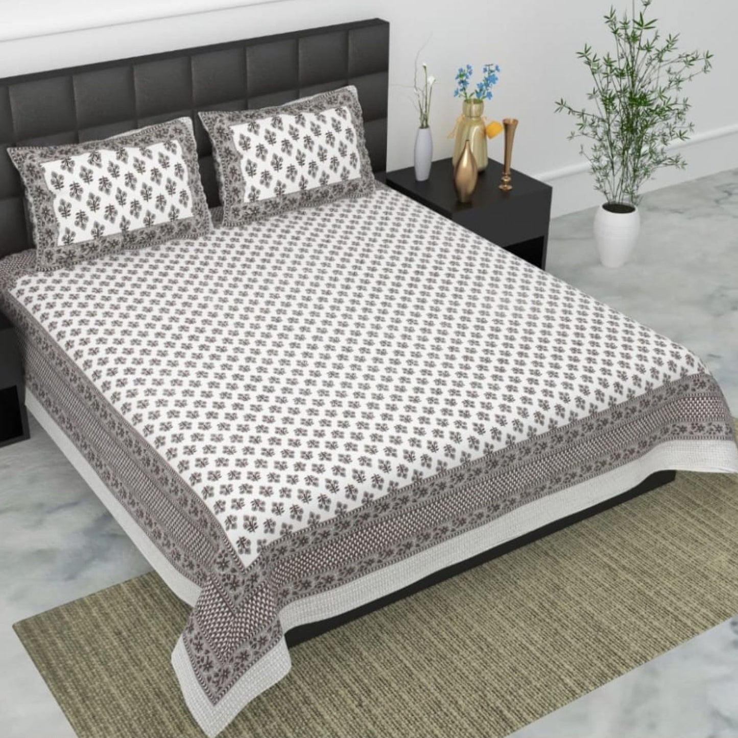 Pure Cotton Bedsheet with Pillow Covers